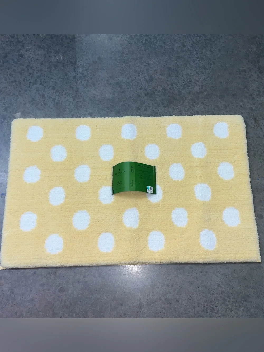 Kate Spade NY Yellow and White Polka Dots Bathroom Rug 20x32in
